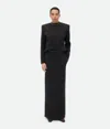Bottega Veneta Wool Tailored Skirt In Dark Grey Melange