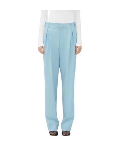 Bottega Veneta Wool Tapered Trousers In Blue