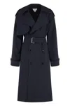 Bottega Veneta Women Belted Blue Trench Coat