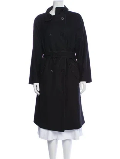 Pre-owned Bottega Veneta Wool Trench Coat In Black