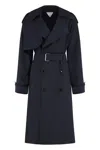 Bottega Veneta Women Belted Blue Trench Coat In Blue