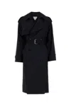 Bottega Veneta Women Belted Blue Trench Coat In Blue