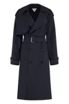 Bottega Veneta Women Belted Blue Trench Coat In Blue