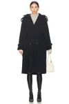 Bottega Veneta Double-breasted Trench Coat In Midnight Blue