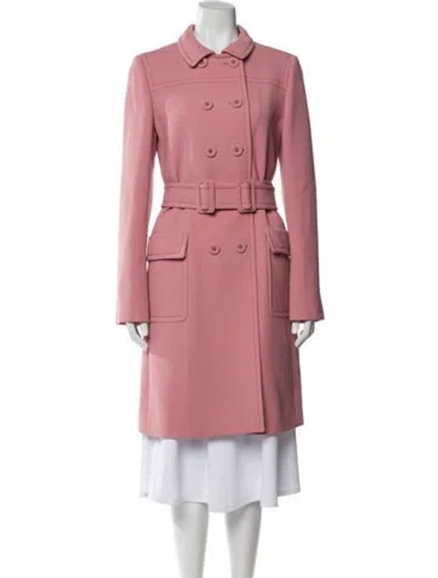 Pre-owned Bottega Veneta Wool Trench Coat In Pink