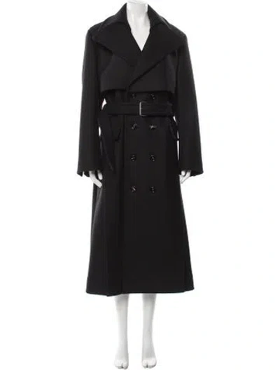 Pre-owned Bottega Veneta Wool Trench Coat W/ Tags In Black
