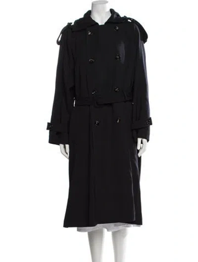 Pre-owned Bottega Veneta Wool Trench Coat W/ Tags In Black