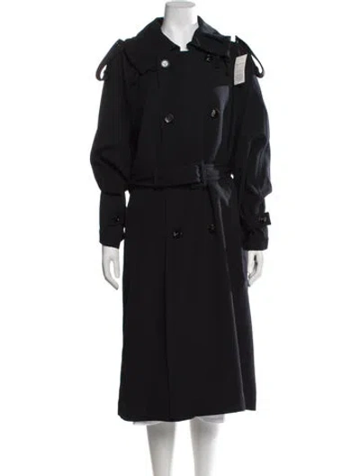 Pre-owned Bottega Veneta Wool Trench Coat W/ Tags In Black