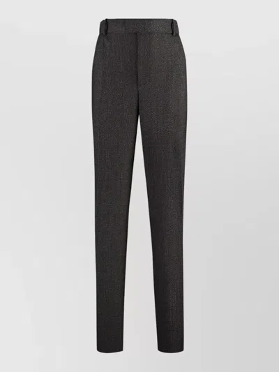 Bottega Veneta Wool Trousers Belt Loops Back Pocket In Gray