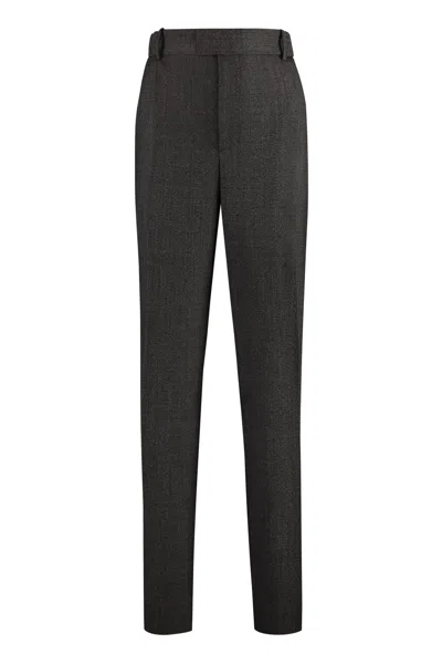 Bottega Veneta Wool Trousers In Brown/white