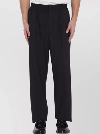 Bottega Veneta Wool Trousers Featuring Button Accents In Black