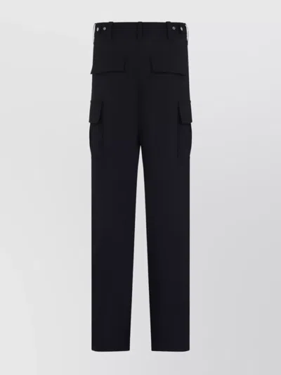 Bottega Veneta Wool Trousers With Belt Loops And Cargo Pockets In Black