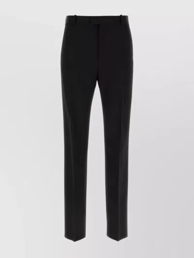 Bottega Veneta Wool Trousers With Belt Loops And Pockets In Black