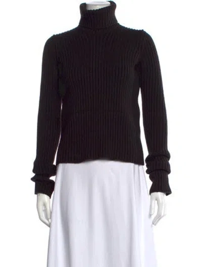 Pre-owned Bottega Veneta Wool Turtleneck Sweater In Black