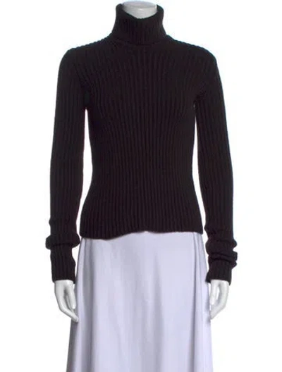 Pre-owned Bottega Veneta Wool Turtleneck Sweater In Black