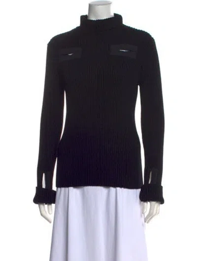 Pre-owned Bottega Veneta Wool Turtleneck Sweater In Black
