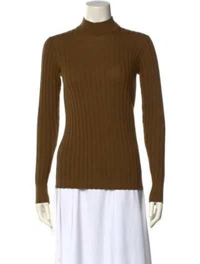 Pre-owned Bottega Veneta Wool Turtleneck Sweater In Green