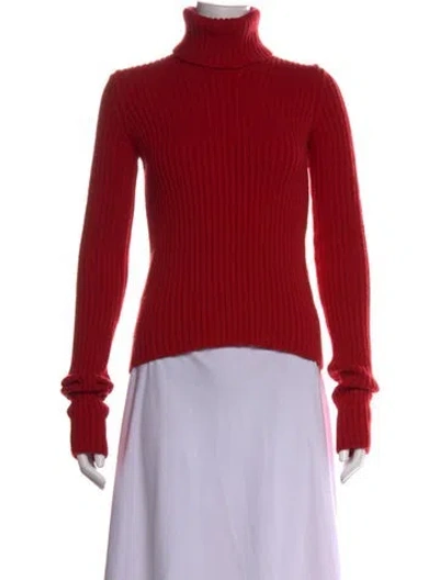 Pre-owned Bottega Veneta Wool Turtleneck Sweater In Red