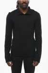 Bottega Veneta Wool Turtleneck Sweater With Buttons In Black