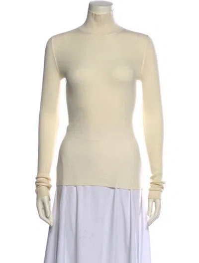 Pre-owned Bottega Veneta Wool Turtleneck Top W/ Tags In Neutral