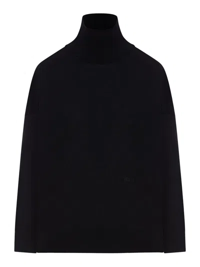 Bottega Veneta Wool Turtleneck With Bv Embroidery