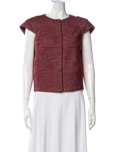 Pre-owned Bottega Veneta Wool Tweed Pattern Jacket In Red