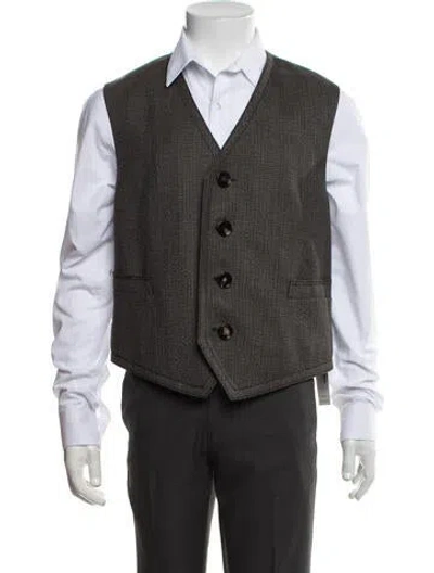Pre-owned Bottega Veneta Wool Tweed Pattern Suit Vest W/ Tags In Multicolor