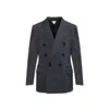 Bottega Veneta Double-breasted Twill Wool Blazer With Visible Stitchings
