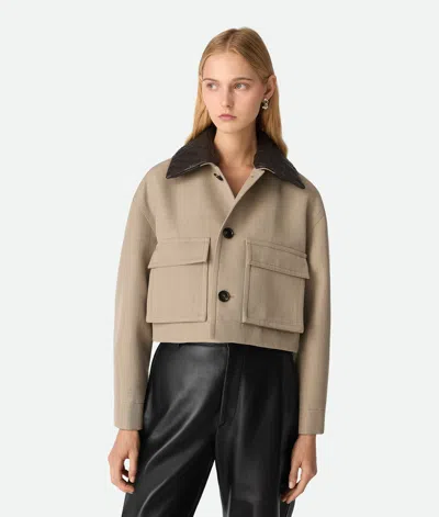 Bottega Veneta Wool Twill Blouson In Neutral