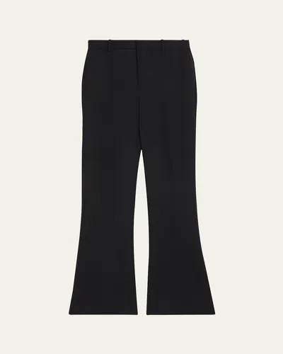 Bottega Veneta Wool Twill Flare Trousers In Black