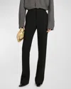 Bottega Veneta Wool Twill Flare Trousers In Nero