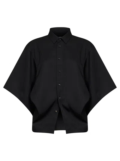 Bottega Veneta Wool Twill Shirt In Black