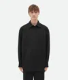 Bottega Veneta Wool Broadcloth Shirt In Black