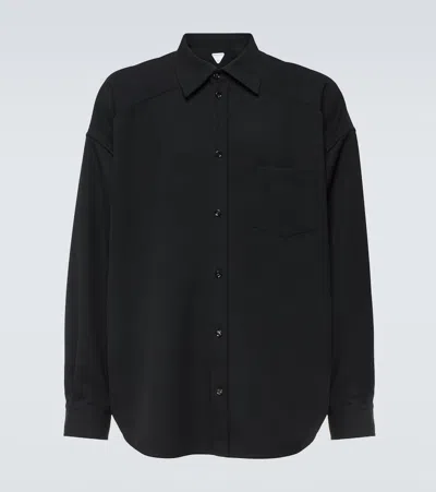 Bottega Veneta Wool Broadcloth Shirt In Black