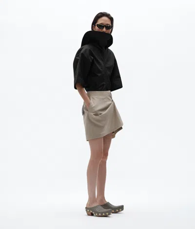 Bottega Veneta Wool Twill Skirt In Beige Melange