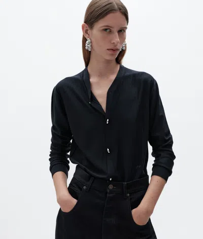Bottega Veneta Wool Underpinning Cardigan In Midnight Blue