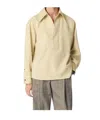 Bottega Veneta Wollhemd Mit Feinem Zickzackmuster In Bean/light Green Mixed Color