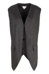 Bottega Veneta Wool Vest In Gray