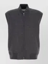 Bottega Veneta Wool Vest With Ribbed Collar And Hem In Gray
