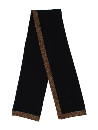 Pre-owned Bottega Veneta Wool Vintage Scarf In Black