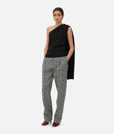 Bottega Veneta Wool Viscose Crepe Top In Black