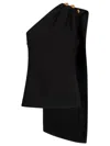 Bottega Veneta Top In Crepe Di Lana E Viscosa Con Dettaglio Knot In Black