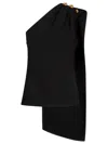 Bottega Veneta Top In Crepe Di Lana E Viscosa Con Dettaglio Knot In Black