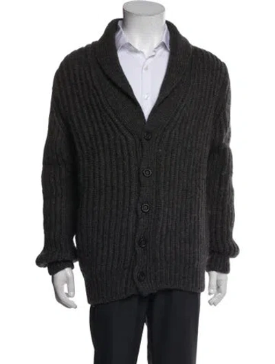 Pre-owned Bottega Veneta Wool V-neck Cardigan In Black
