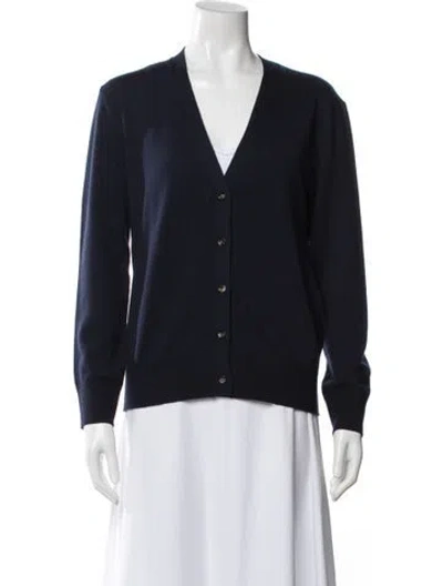 Pre-owned Bottega Veneta Wool V-neck Sweater In Black