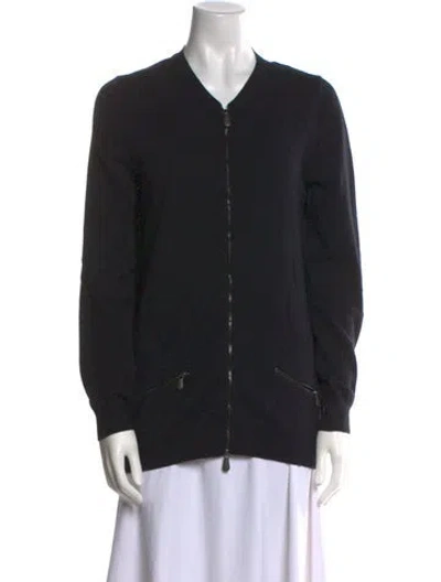 Pre-owned Bottega Veneta Wool V-neck Sweater In Blue