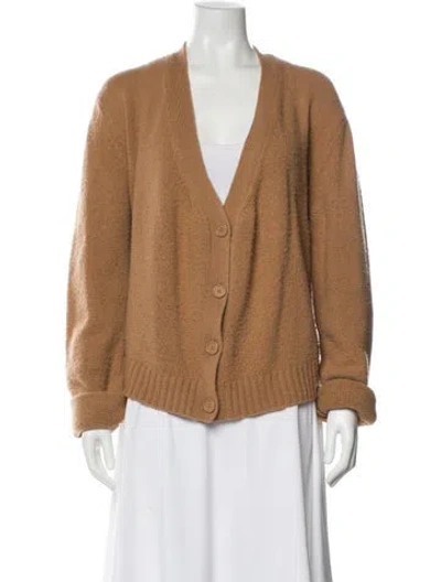 Pre-owned Bottega Veneta Wool V-neck Sweater In Brown