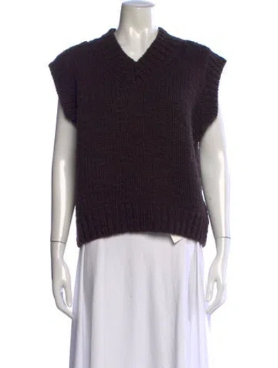 Pre-owned Bottega Veneta Wool V-neck Sweater In Multicolor