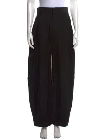 Pre-owned Bottega Veneta Wool Wide Leg Pants In Black