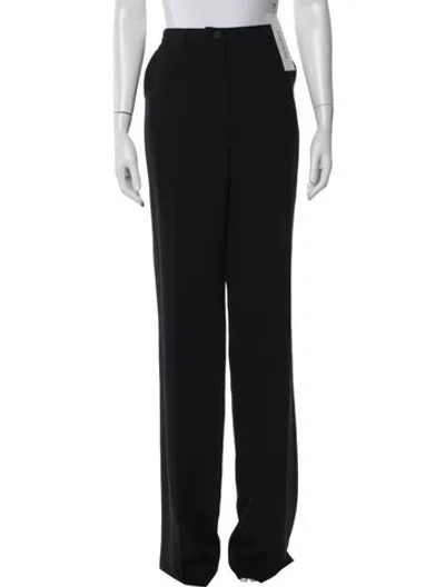 Pre-owned Bottega Veneta Wool Wide Leg Pants In Black